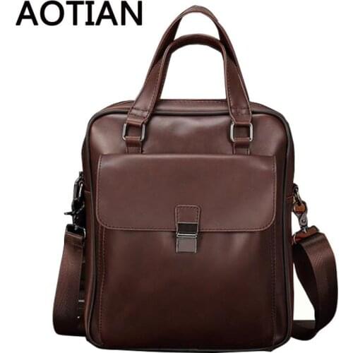 Vintage Crazy Horse PU Leather Men Business Single Shoulder Bag Fashion Cross Body Messenger Bags Male Tote Handbag