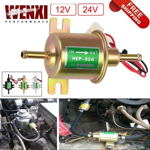High Quality Low Pressure Universal Diesel Petrol Gasoline Electric Fuel Pump HEP-02A 12V 24V For Car Motorcycle