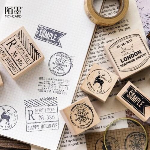 XINAHER Vintage deer aircraft decoration stamp wooden rubber stamps for scrapbooking stationery DIY craft standard stamp