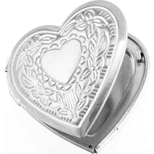 100% Stainless Steel Heart Locket Openable Pendant Metal Picture/Photo Frame Sachet Perfume Box Charm Wholesale 10pcs