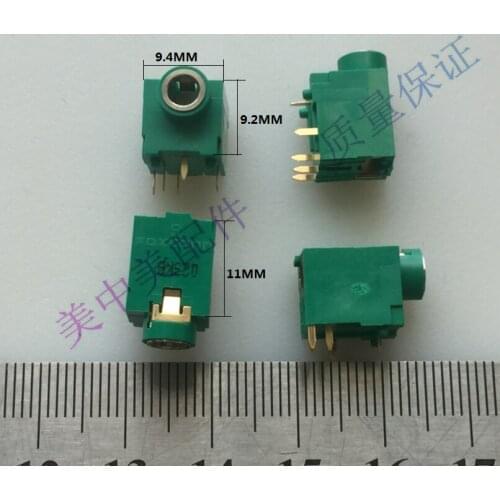 2pcs) original brand new laptop 3.5mm audio female socket connector copper port