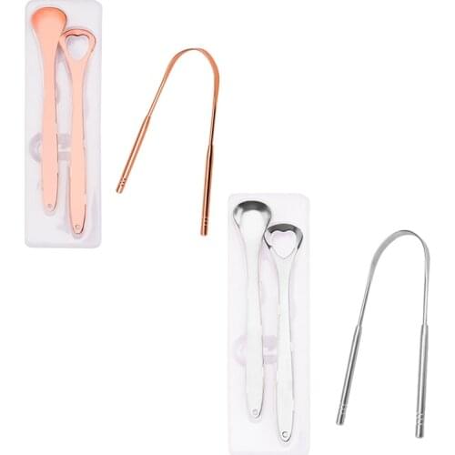 3PCS Tongue Scraper Stainless Steel Tongue Cleaners Oral Hygiene Brushes Reusable Stainless Steel Tongue Tools