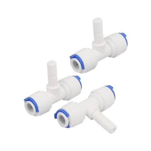 1/4-inch 3 Ways T Shaped Push Fit Quick Connect 3pcs for RO Water System