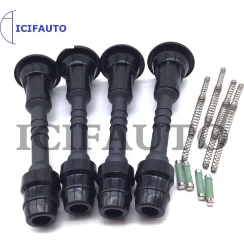 4 X Ignition Repair Rubber Kit Coil Boot Pack For Nissan Sentra Almera 1.8L L4 22448-6N015 / 22448-6N012 / 22448-6N000