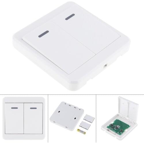 433MHz Universal Wireless Remote Control 86 Wall Panel RF Transmitter With 2 Buttons Controller for Home Room Lighting Switch