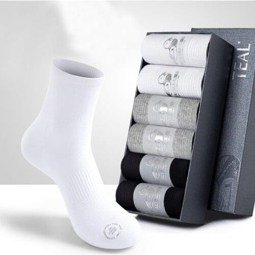6PCS Mens Deodorant Cotton Socks Running Sweat Absorbent Breathable Four Seasons Sports Socks