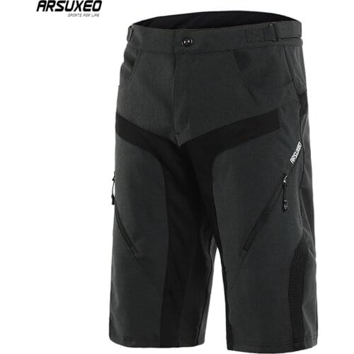 ARSUXEO Men Outdoor Sports Cycling Shorts Downhill Wearproof Mountain Bike Shorts MTB Bicycle Cycling Short Pants Breathable
