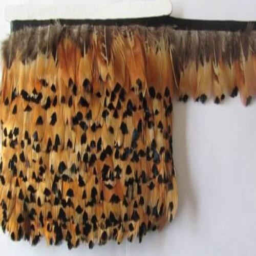 Free Shipping! 2yards/lot Height 2-3inches/5-8cmNature Colour Almond Lady Amherst Pheasant Feathers Trimming Fringe