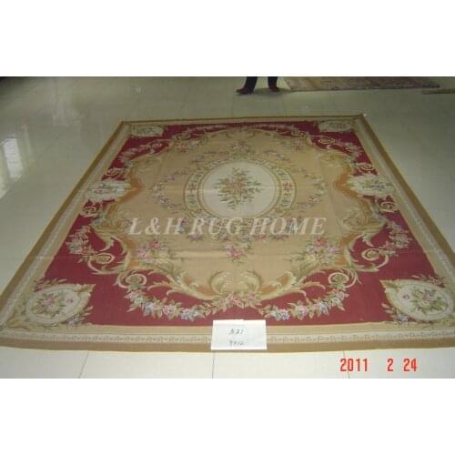 Free shipping 8'X10' French style aubusson carpets hand knotted rugs Woolen French Aubusson Rugs