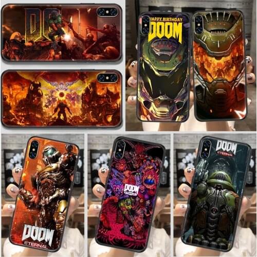 Doom Game Phone Case For iphone 5 5S SE 2 6 6S 7 8 11 12 Mini Plus X XS XR Pro Max black silicone Etui pretty funda 3D bumper