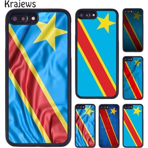 Krajews Democratic Republic of Congo Flag Phone Case For iPhone 5 6S 7 8 Plus 11 12 Pro X XR XS Max Samsung Galaxy S7 S8 S9 S10