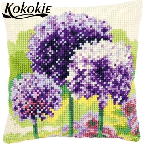 DIY stitch throw pillow flower pattern 3d mat sets embroidery yarn handicraft cross stitch kits embroider needlework kits