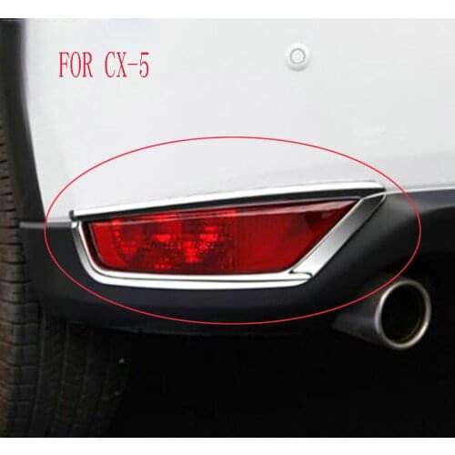 For Mazda CX5 CX-5 2017 2018 ABS Rear Reflector Fog Light Lamp Cover Bezel Trim Garnish Foglight Protector Accessories Moulding
