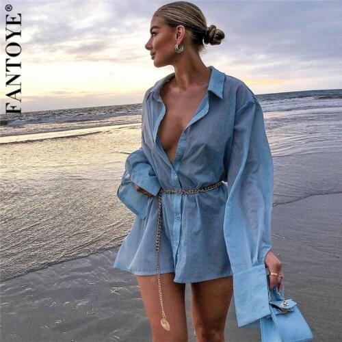 FANTOYE Fashion Denim Dresses