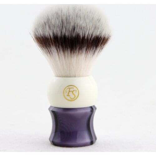 "FS"-26MM G4 Synthetic Fiber Shaving Brush White&Purple Handle+FREE STAND+FREE SHIPPING
