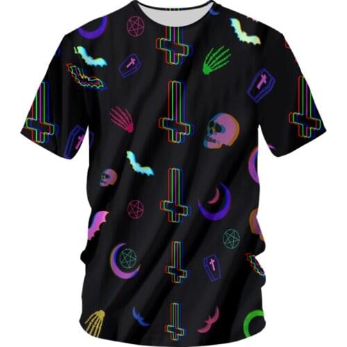 IFPD EU Size Summer Men Clothes Cross Skull 3D Printed Short Sleeves Shirt Casual Streetwear Funny Oversized T Shirt Drop Ship