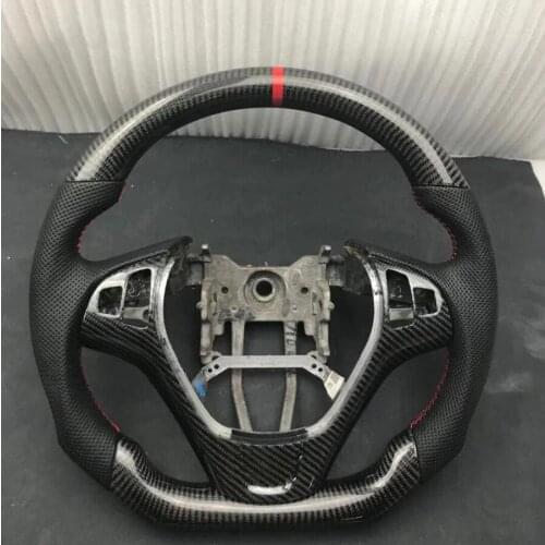Customized Leather Carbon Fiber Racing Steering Wheel For Hyundai Rohens Coupe Genesis 2009 2010 2011