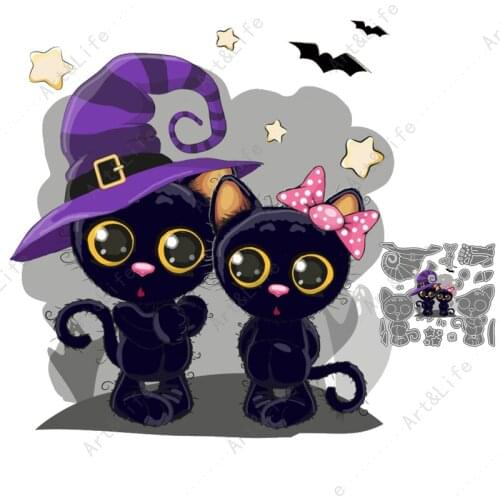 Halloween Black Cat 2021 Metal Cutting Dies Hot New Animal Stencils for Making Scrapbooking Album Embossing Stamp and Cut Die