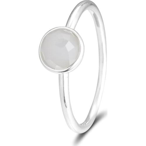 925 Sterling Silver Ring Grey Moonstone June Droplet Engagement Wedding Rings for Women Men bague femme Silver 925 Jewelry