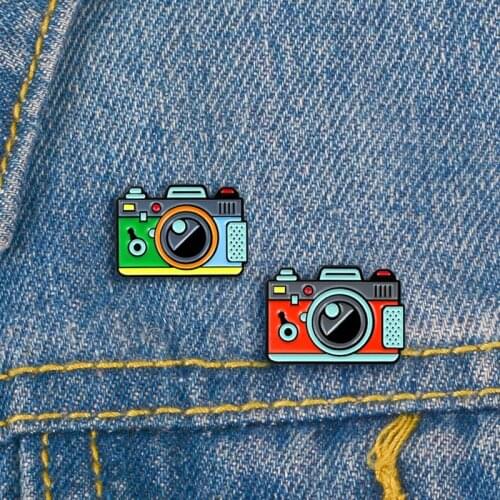 Cute camera Enamel Brooches badge jewelry Pin Wholesale For Women jewelry