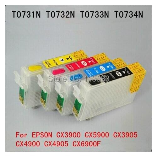 73 T0731 -T0734 Refillable ink cartridge EMPTY for EPSON CX3900 CX5900 CX3905 CX4900 CX4905 CX6900F printers Auto reset chip