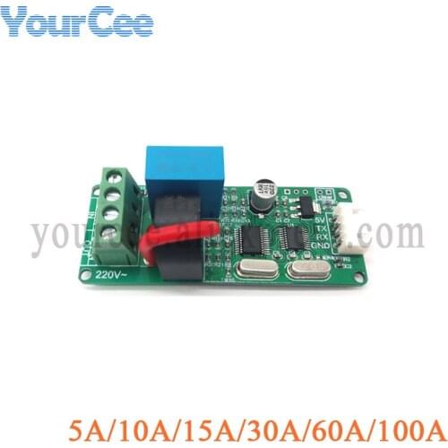 220V Serial Port AC Energy Metering Module Current Voltage Power Acquisition Hgh Precision ModBus 5A 10A 15A 30A 60A 100A Range
