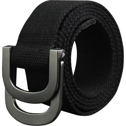 Men and Women weaving Canvas belt fashion high quality Alloy Double ring buckle Men belt outdoor casual cowboy pants belt