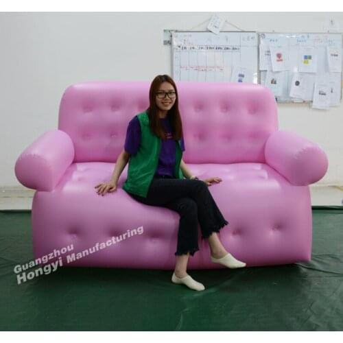 Outdoor Indoor Home Large Multi Person Pink PVC Inflatable Sofa Seat