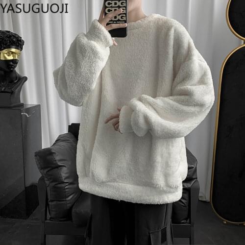 YASUGUOJI New 2021 Sweater Men Streetwear Hip Hop Pull Spandex Oversize Couple Stitching Male Tops Vintage Knittwear Sweaters