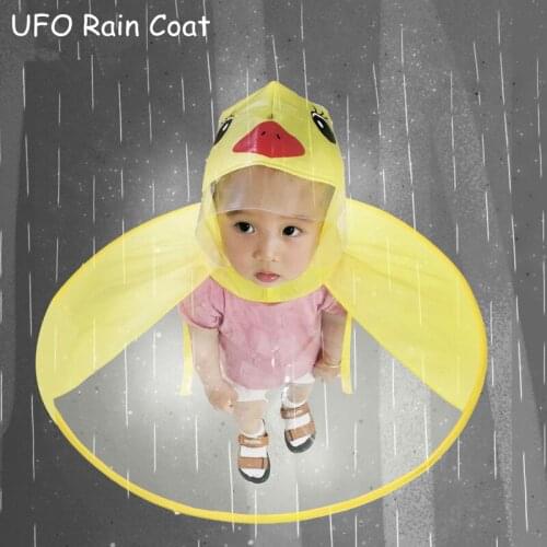 New Creative Poncho Childrens Raincoat UFO Rain Coat Cover Funny Baby Outdoor Play Supplies