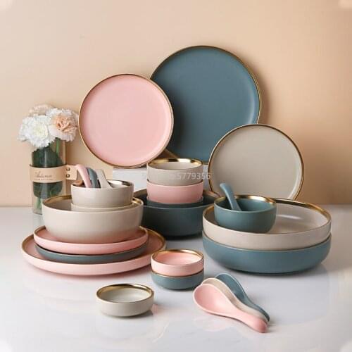 Solid Color Cutlery Tray Ceramic Plate Cooking Utensils Ceramic Plate Set Tableware Plate Wall Decoration Domestic Plate