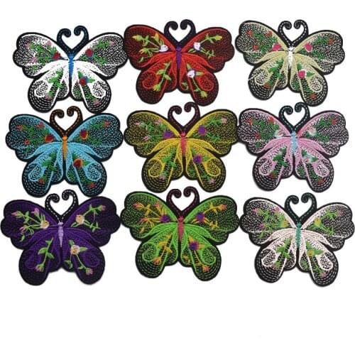 90pcs Butterfly Sew-on Iron-on Patch Dress Embroidered Appliques Craft PatchesLeiao Craft