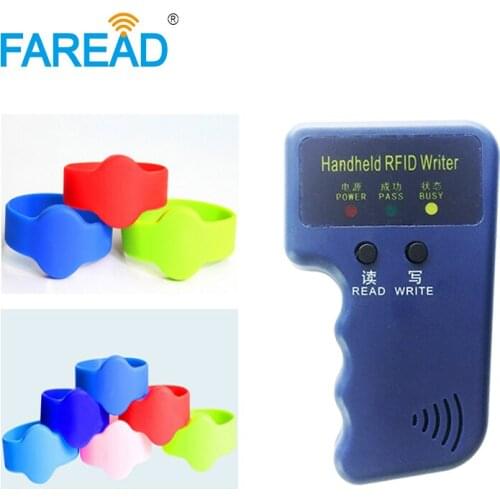 X1pc RFID Writer programmer +x100pcs Free shipping 125khz TK4100/EM4100 EM4305/T5577 Wristband RFID Bracelet With Locked