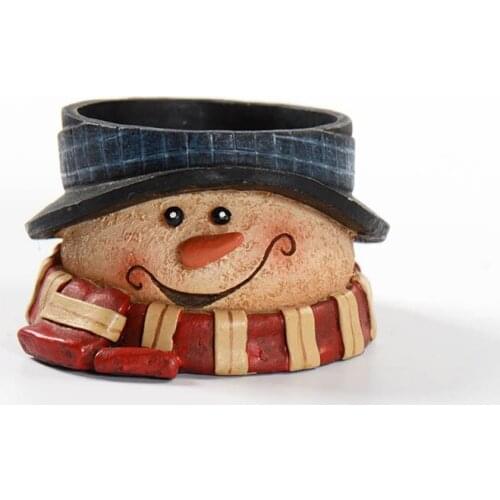 Silicone Concrete Plantern Mold Christmas Snowman Shape Candle Holder Molds Handmade DIY Candlestick Making Tool