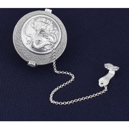 S999 Sterling Silver Tea Mesh Infuser Filter Strainers Kitche Locking Spice Tea Balln Tools