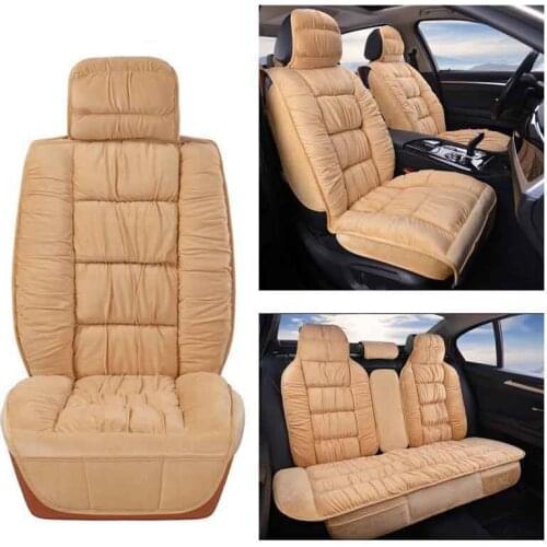 Warm Car Seat Cover Universal Winter Plush Cushion Faux Fur Material For Car Front Rear Seat Backrest Protector Mat