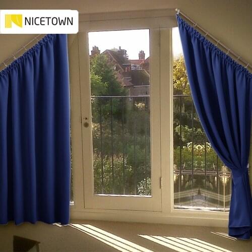 NICETOWN 1 Pair Thermal Insulated Slanted Window Drapes for Villa Draperies for Roof Window Attic Loft Room Darkening Curtains