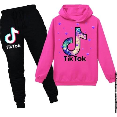 Tik Tok Girl Fall Clothes 2021 Fashion Wear Girls' Sweater + Pants Children Hooded Set Tik Tok Kids Clothing for Boys Tshirt