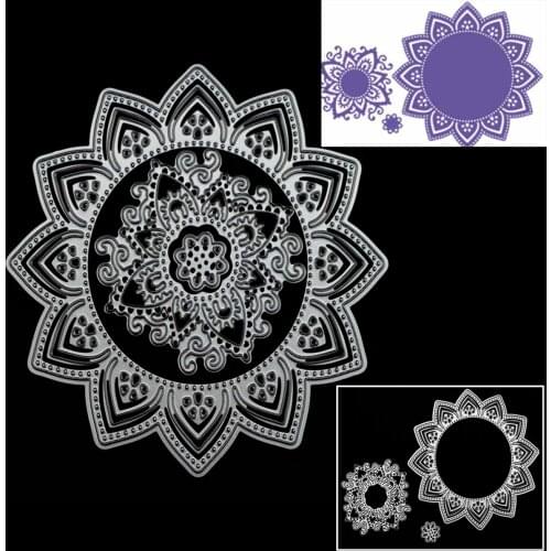 JX-LCLYL 1pc 106*106mm New Mandala Flower Metal Cutting Dies Stencil For DIY Scrapbooking Embossing