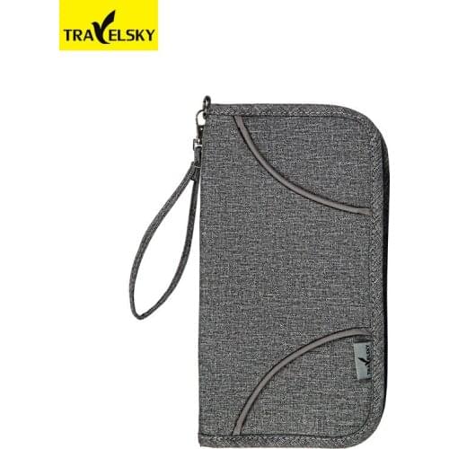 Travelsky RFID Blocking Travel Wallet Large Capacity Men Passport Cover Portable Travel Credit Card Holder Fashion Women Purse