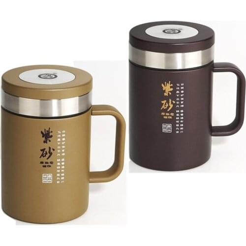 2017 High-grade Magnetized Stainless Steel Vacuum Cup Clay Inner Handgrip Thermo 580ml Insulation Mug Coffee Health Care