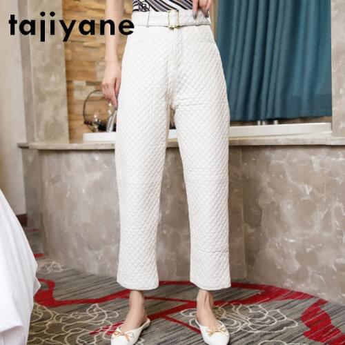 Tajiyane Streetwear Women Real Sheepskin Wide Leg Pants Causal Oversize Woman Genuine Leather Trousers Pantalon Femme TN2455
