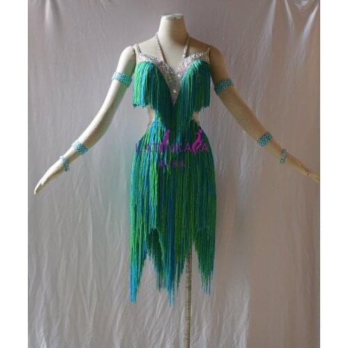 KAKA-NL1502,Women Dance Wear,Fringe Latin Dress,Salsa Dress Tango Samba Rumba Chacha Dress,women dance dress