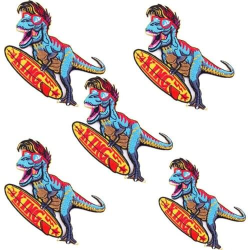 10Pcs/Set Dinosaur Embroidered Patches For Clothing Thermoadhesive Patches Hippie Stripes Patch Iron On Patch Appliques Sticker