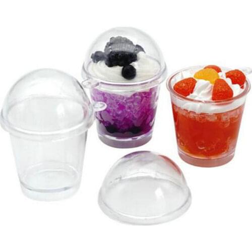 10pcs Miniature Frappuccino Cup DIY Boba Charms Plastic Cups with Dome Lid Doll House Siwan Popcorn Ice Cream Jewelry Accessory