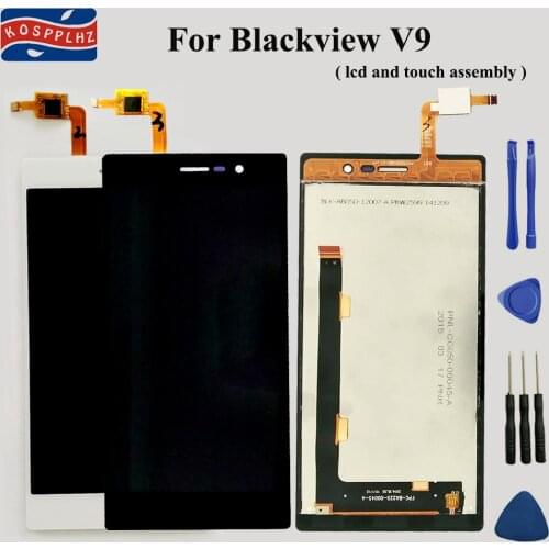 KOSPPLHZ 100% New Original 5.0" For Blackview V9 LCD Touch Screen+1920X1080p LCD Assembly Replacement Repair panel glass +tools