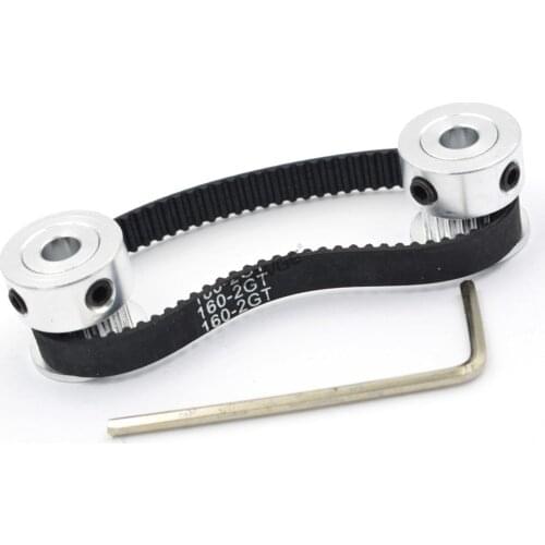 2M/2GT 20Teeth Synchronous Timing Pulley, Bore 4/5/6/6.35/8mm Set, 1:1 20T:20T Speed Ratio, For 160-2GT Belt Width 6/9mm Kit