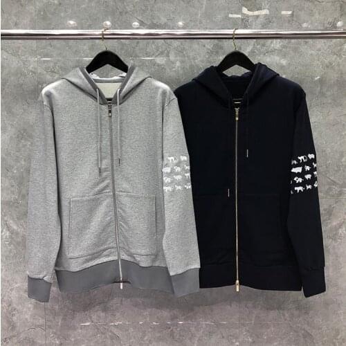 2021 Fashion Brand Hooded Clothing Spring Autumn Cotton Men Sweatshirts Hoodies Animal Embroidery Casual Sportswear Coat