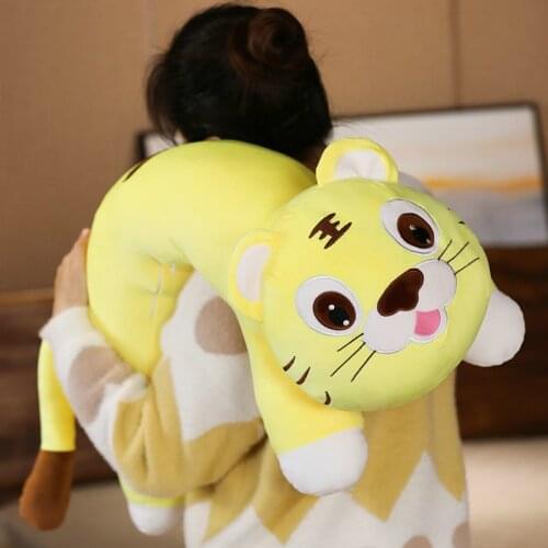 50-95cm New Style Lying Tiger Plush Toys Cute Stuffed Animal Pillow Cushion Doll Child Kids Baby Christmas Girl Pink/Yellow