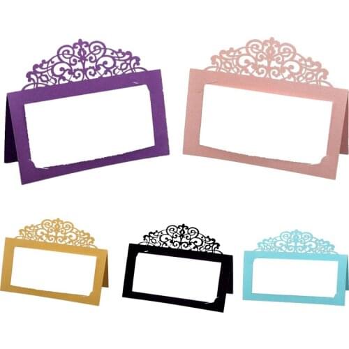50Pcs 10x10cm Laser Cut Flower Lace Table Name Place Cards Favor Message Setting Card For Wedding Birthday Party Favor Decor